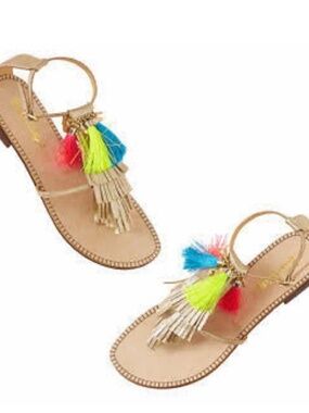 Lilly Pulitzer Gold Sandals with Tassels